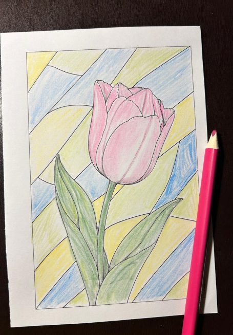 Glasgarten Tulpen – Antistress Ausmalbuch