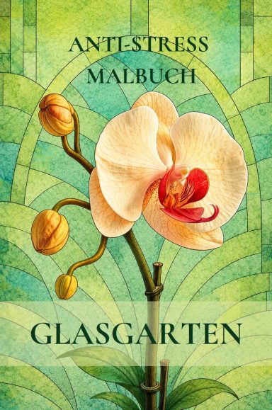 alt="Anti Stress Malbuch mit Orchideen Motiv"
